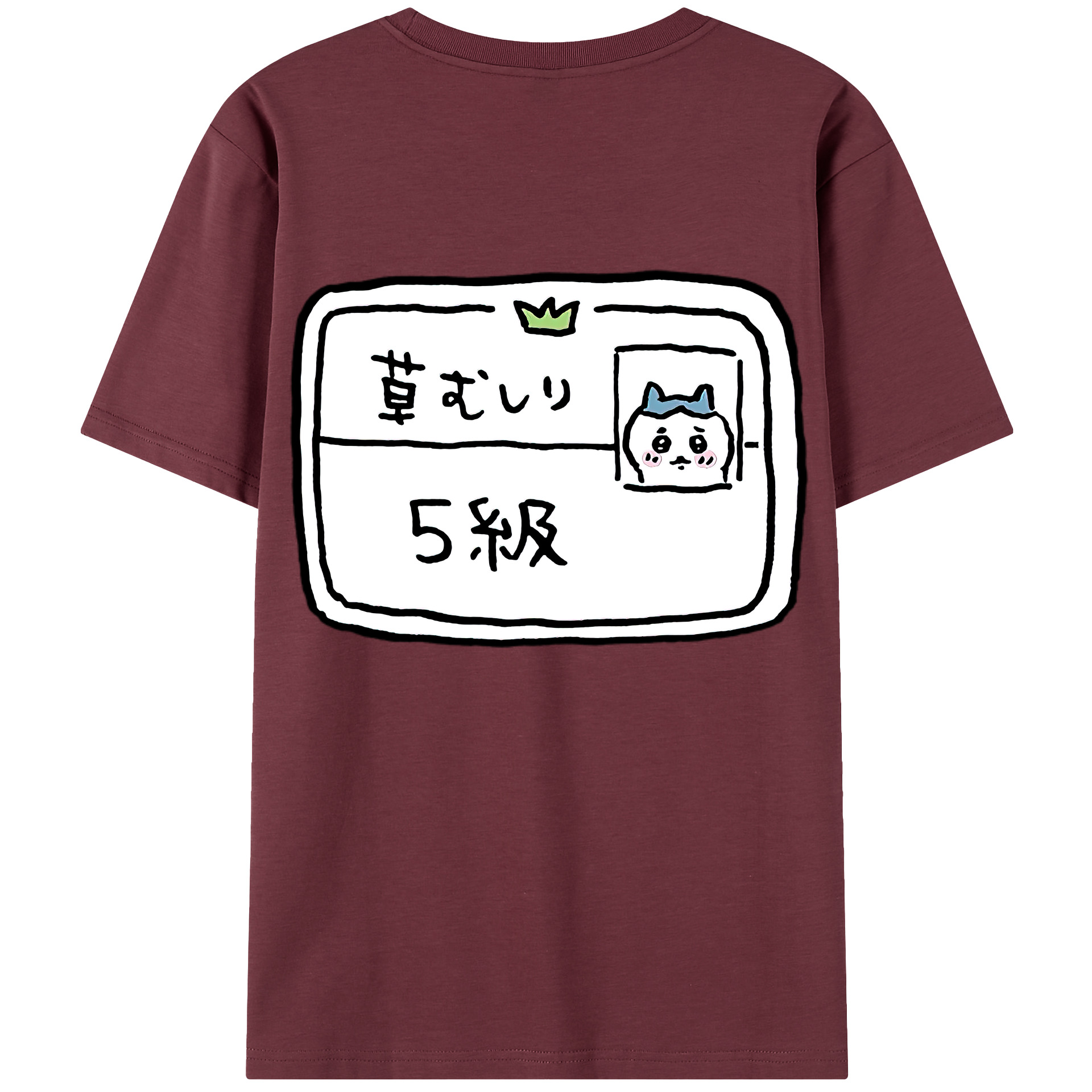 （画像用） ちいかわ ハチワレ Chii-kawa hachiware 綿100％半袖Tシャツ（背面プリント）